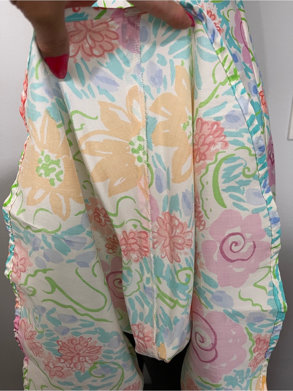 Jerry Regenbogen Dress 14 100% Pure Silk White Midi Floral Watercolor 80’s 90’s - Picture 16 of 16